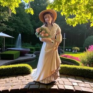 Homco Charlotte Rose Lady with Flowers Porcelain Figurine 1468